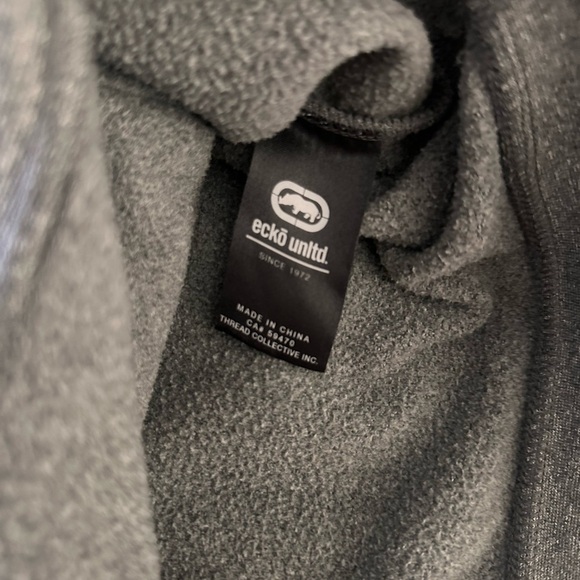 Ecko Unlimited Men’s Hoodie Gray Vintage Y2K street wear Charcoal Sweatshirt - Picture 2 of 7